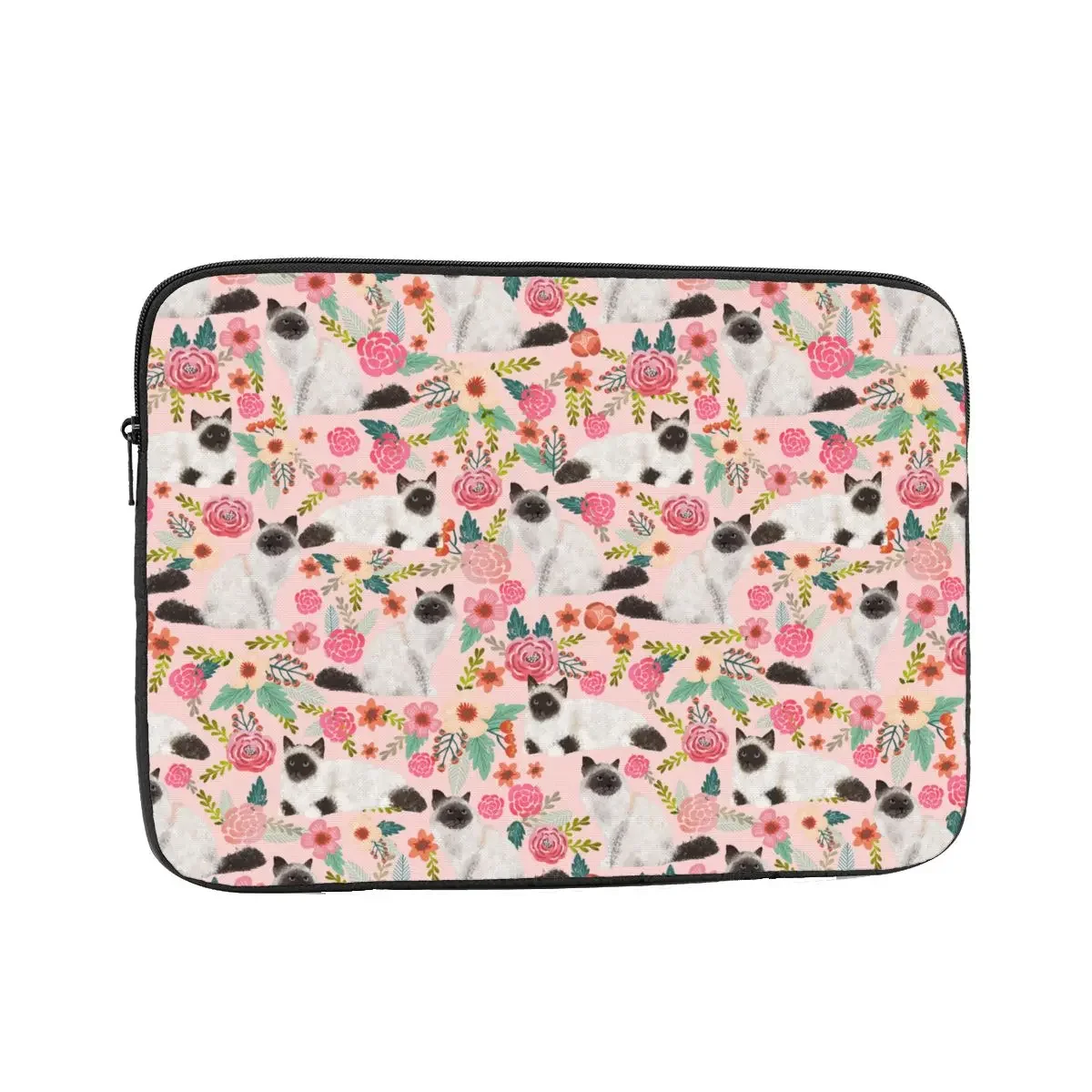 Birman Cat Vintage Florals Pink 12 13 15 17 Inch Laptop Sleeve Case for Macbook Air Pro Notebook Bag Case Shockproof Case Bag