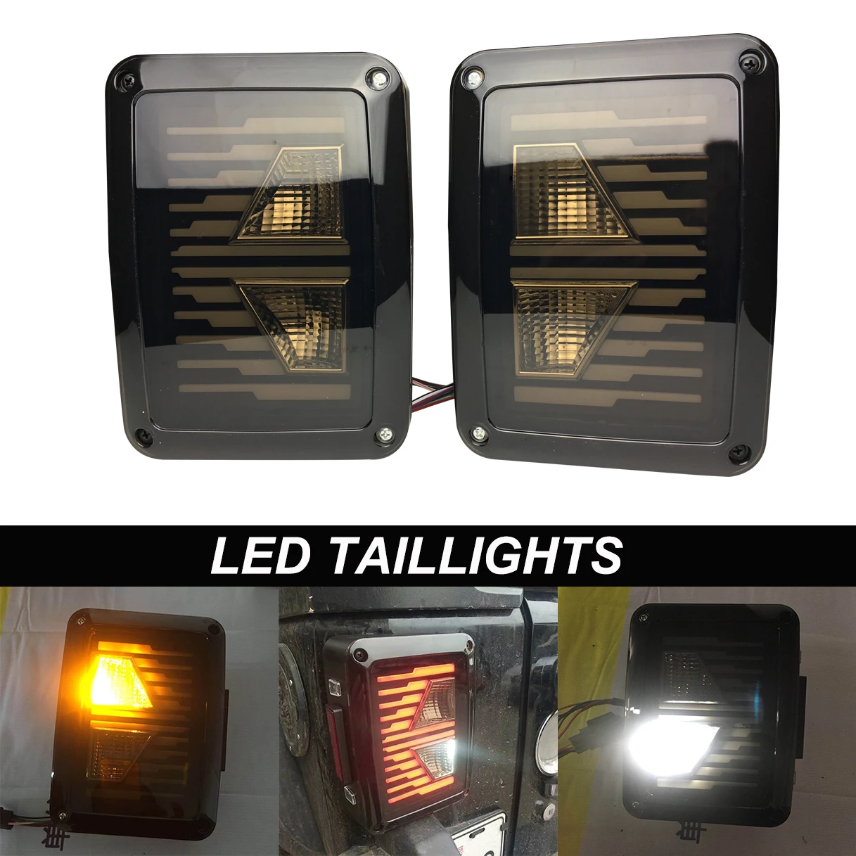 Led Tail Lights Turn Signal Lights US Edition for Jeep Wrangler JK 2007-2017 LANTSUN J305