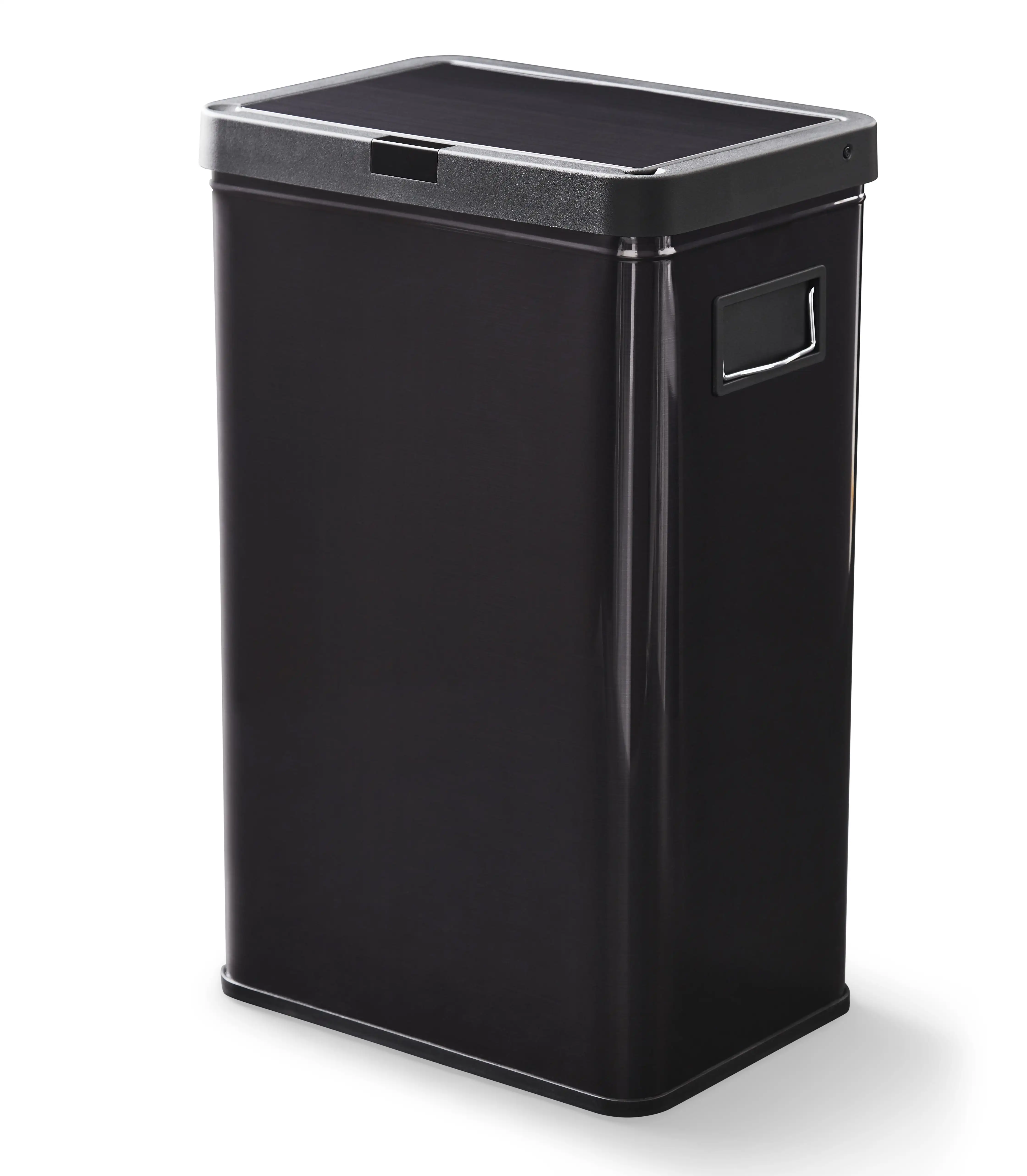 

13.7gal Stainless Steel Touchless Kitchen Garbage Can Black kitchen trash bin car trash can