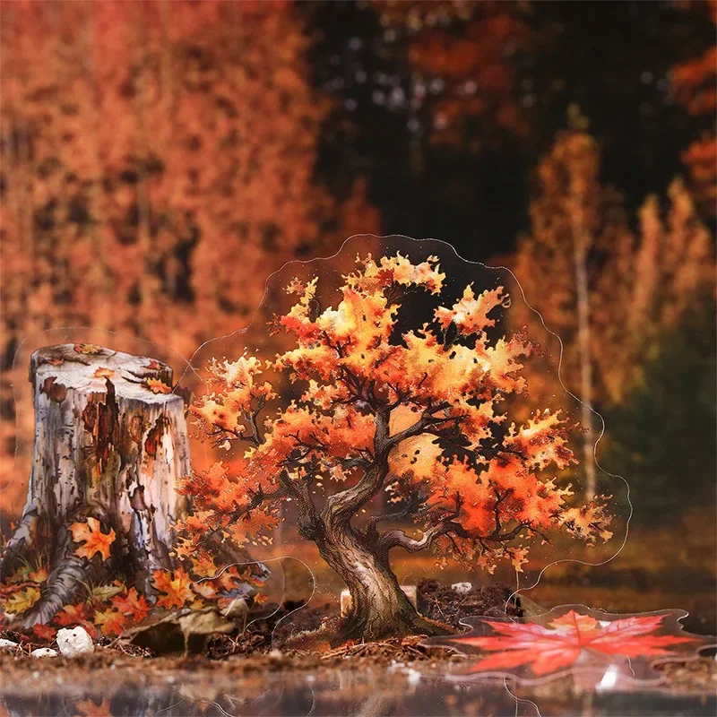 1pack Four Seasons Botanical Paper 50 Sheets European Tree Landscape Designs Nature Journaling Decoupage Projects