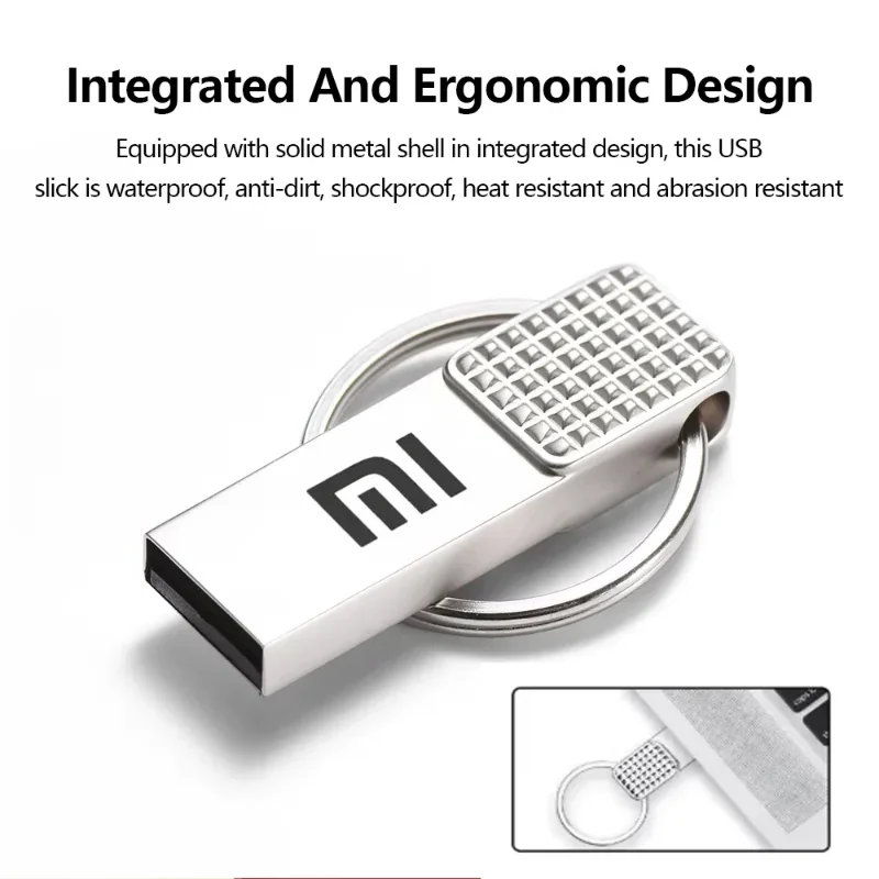 محرك فلاش أصلي من Xiaomi 2 تيرا بايت USB 3.2 محرك قلم عالي السرعة 1 تيرا بايت معدني مقاوم للماء من النوع C ذاكرة USB لأجهزة تخزين الكمبيوتر