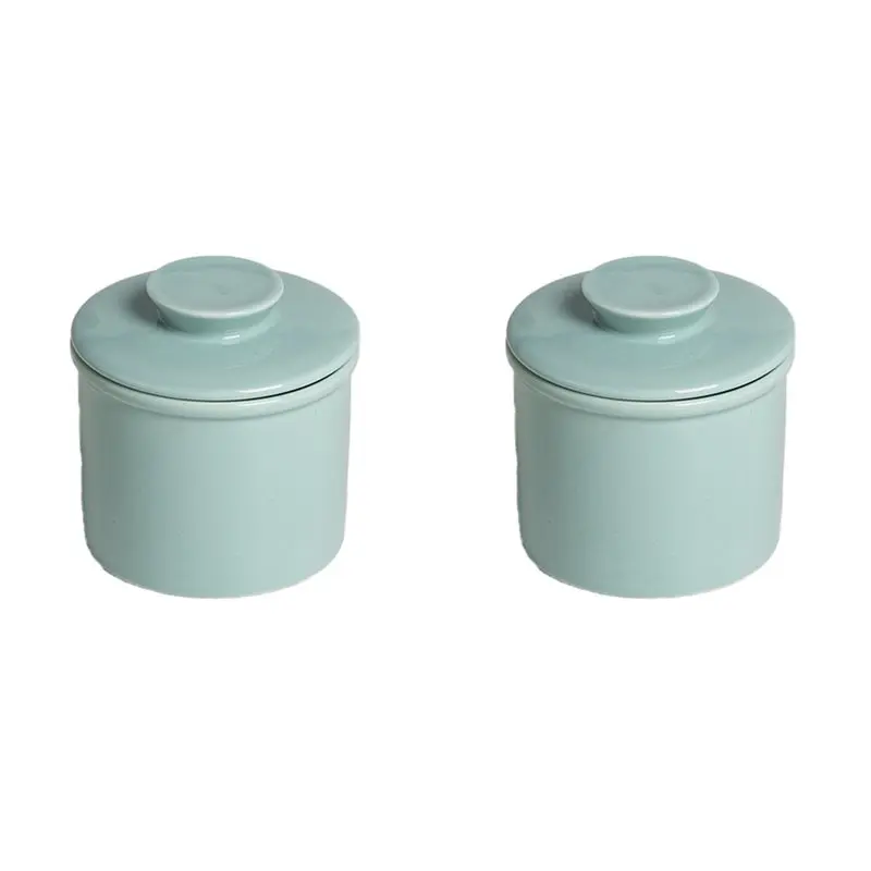 【NOW SAVE】2X Butter Crock With Lid - French Style Butter Keeper For Spreadable Butter, Dishwasher Safe,Butter Storage Ta