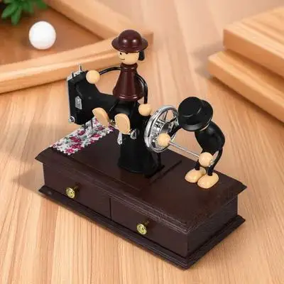 

Sewing Machine Music Box Ornament Jewelry Charming Plastic Good Mood