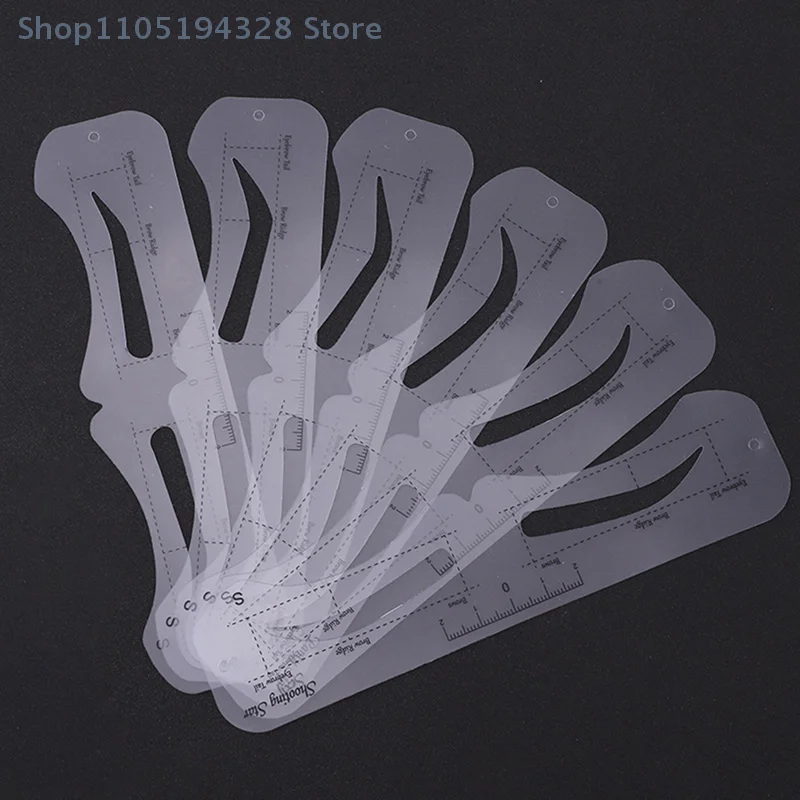 [MP] Stencil per sopracciglia fissabile a 6 stili Modello modellante per toelettatura Adesivi riutilizzabili Strumenti per trucco per timbro cosmetico per sopracciglia