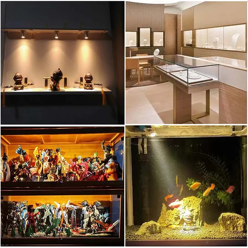 3W DC5V Mini LED USB Spotlight Ceiling Downlight Jewelry with Switch Interface Display Cabinet Interior Rotatable Angle LED Lamp