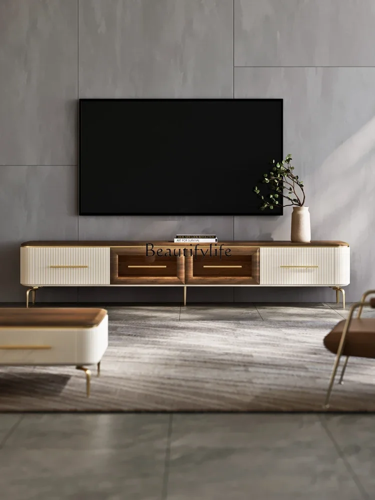 

FG10High-End Affordable Luxury Solid Wood TV Cabinet Large and Small Apartment Type Home Living Room Floor Cabinet