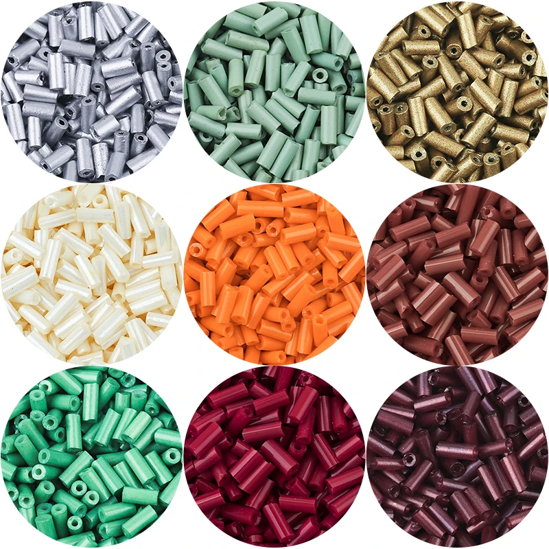 Apx 340pcs Lacquer That Bake Czech Glass Seed Beads for Jewelry Making Beads Tube Shape Glass Bead DIY Bracelet Necklace