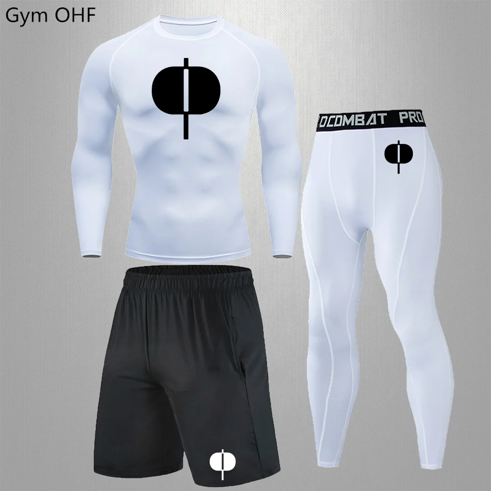 Men's Sports Suit MMA Rashgard Gym Quick Drying Sportswear Compression Clothing Fitness Training Kit Thermal Underwear Leggings