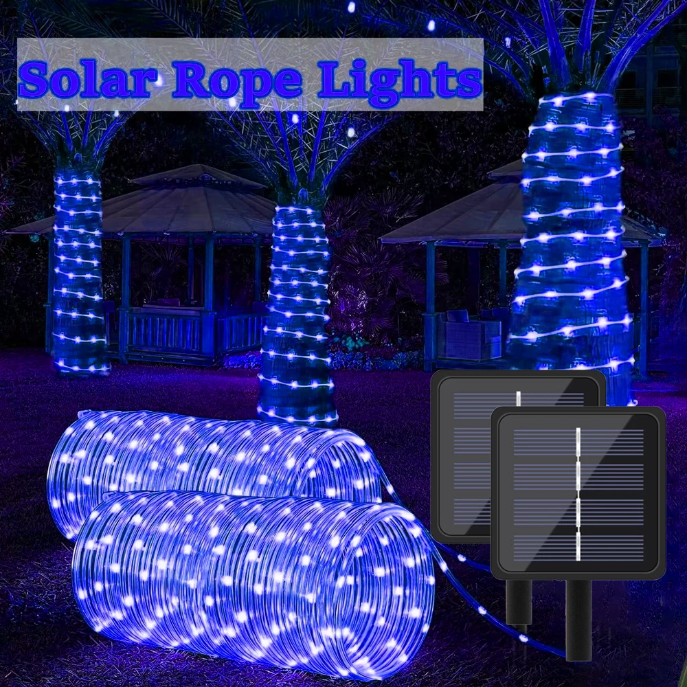 Outdoor Power For Gazebo - Luces Solares de Cuerda, 8 Modos,