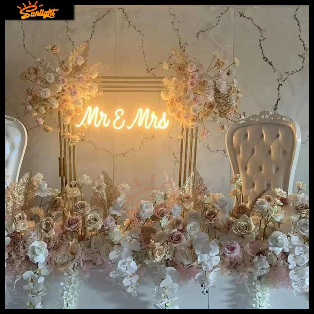 Mr Mrs Wedding Neon Sign 56 x 18cm Reception Wedding Decorations Mr and Mrs Neon Sign for Wed Decoration