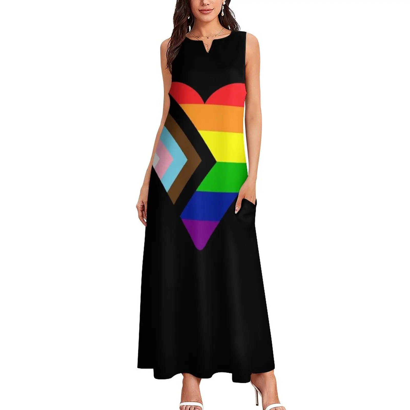 Progress Pride Flag Heart Long Dress summer dress women 2024 summer women