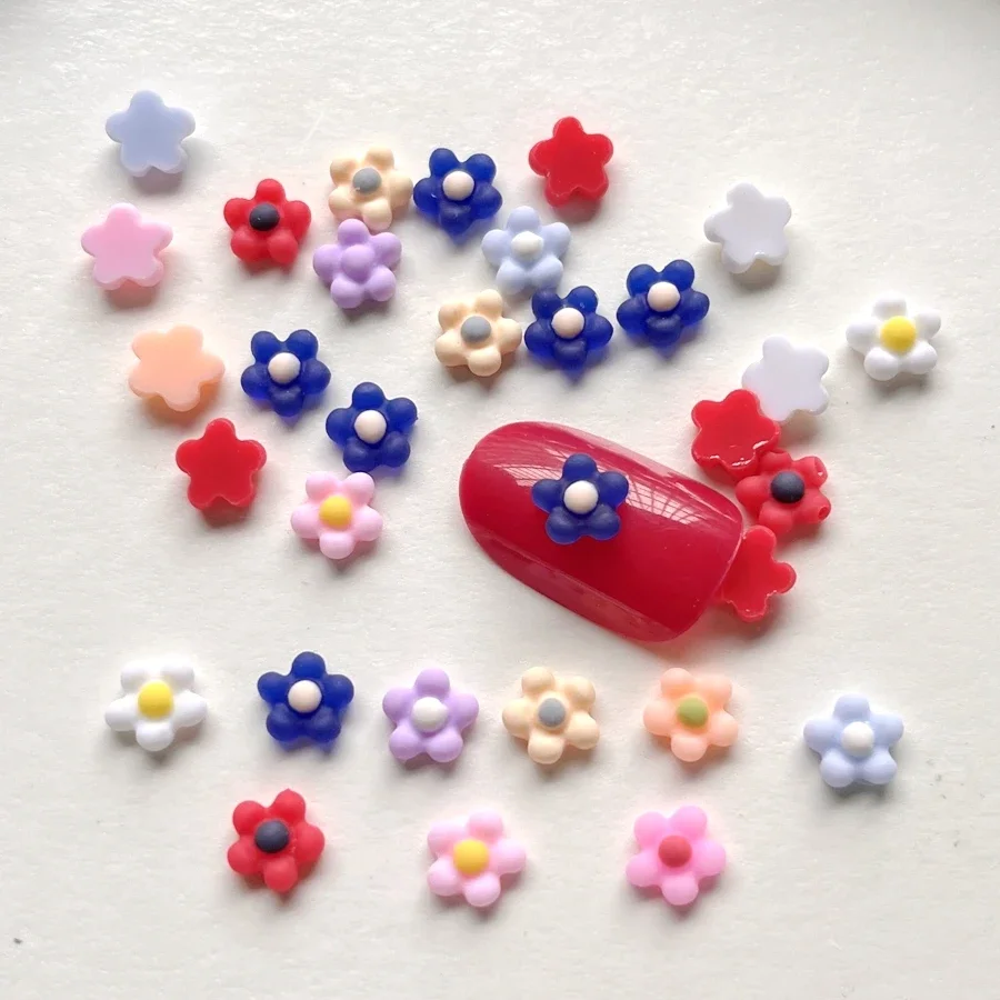 100pcs 7mm mini egg Flower Resin Trim Flat back Scrapbook diy jewelry embellishments Nail art design