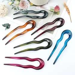 Retro Simple U Shape Hair Stick Fork Hairpin Elegant Women Hair Clip Pins Girls Hairpins Hair Bun Maker Headwear Accessories