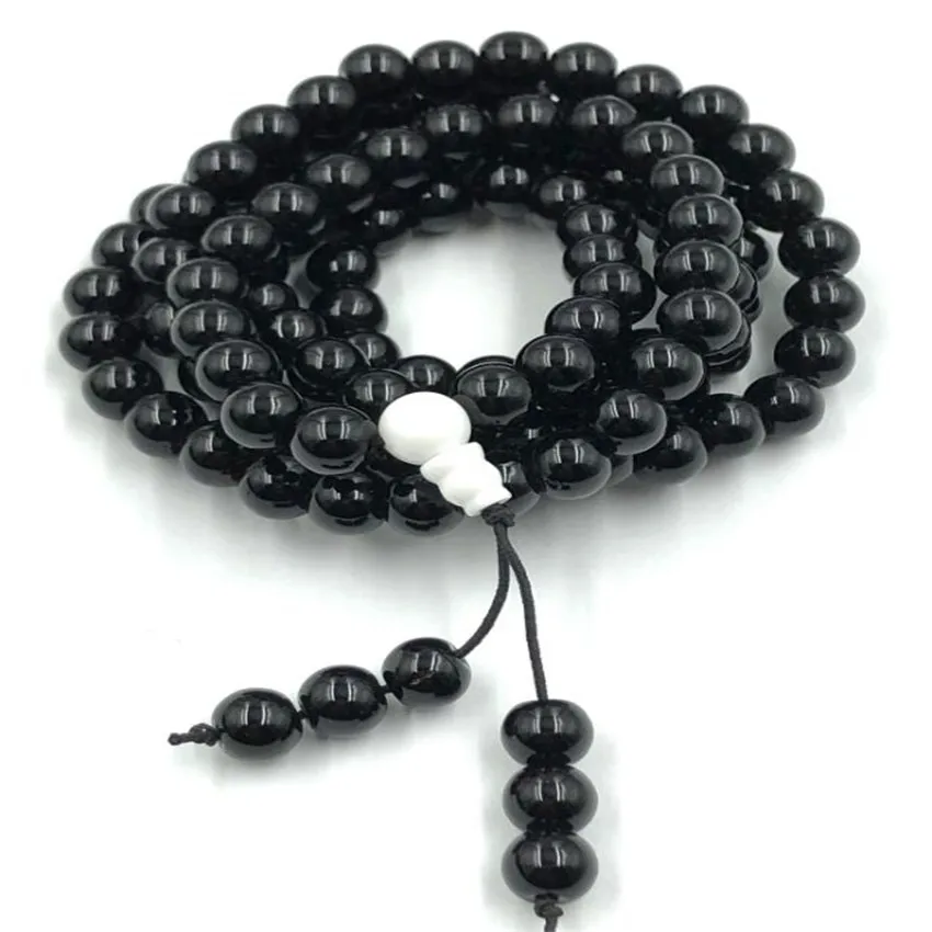 8mm Black Onyx Bracelet Gift Teens Chain Trendy Party  Eco-friendly Handmade Unique Prayer