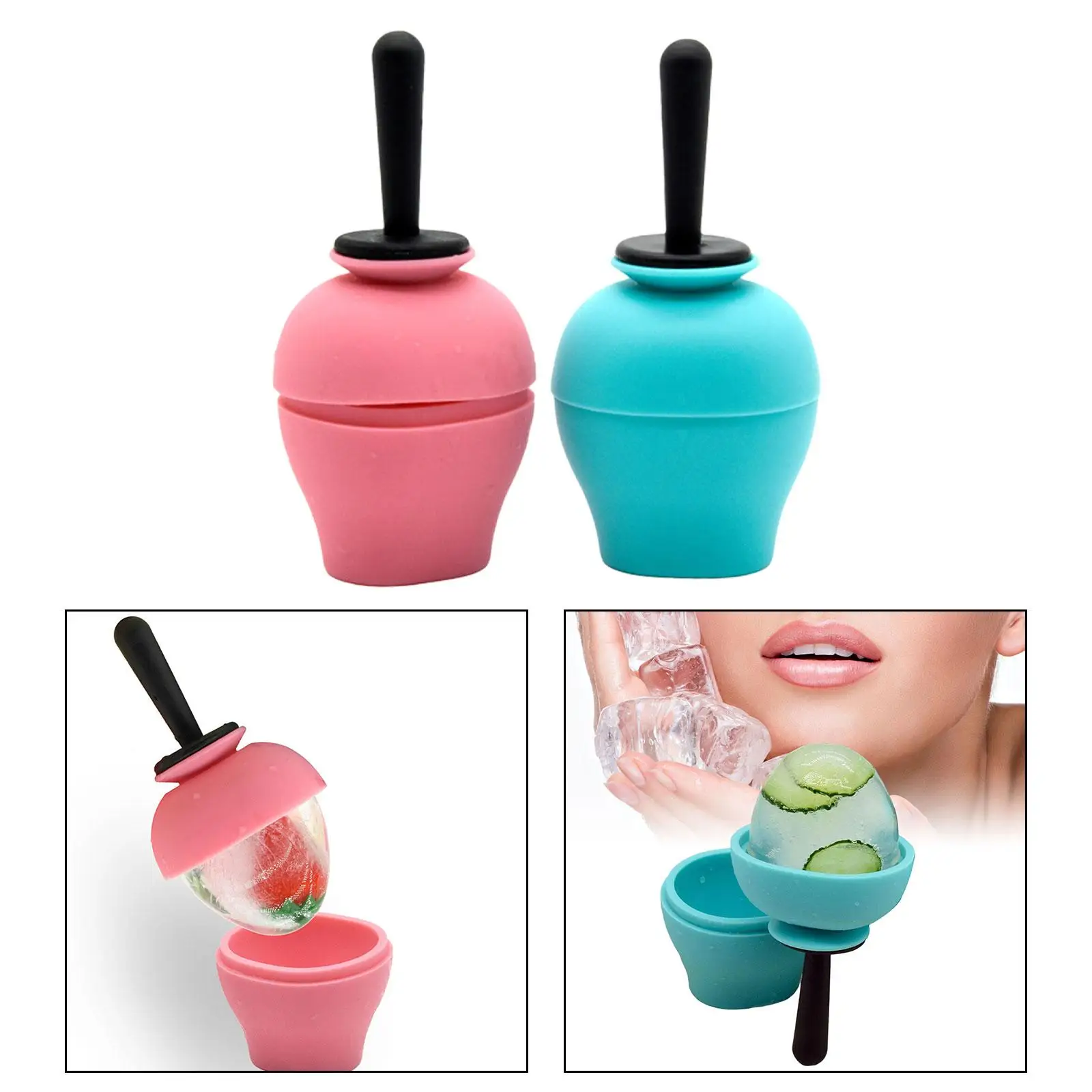 Face และ Eye Ice Roller Gua Sha Icing เครื่องมือซิลิโคน Ice เครื่องนวดหน้าซิลิโคน Facial Roller ลด Acnes Ice Cube