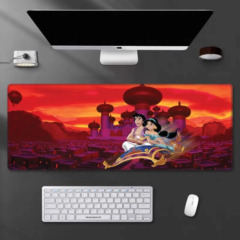 Aladdin Mouse Pad Cartoon Lockedge Large Gaming Mouse Pad Computer Gamer Keyboard Mouse Mat Desk Mousepad for PC Desk Pad