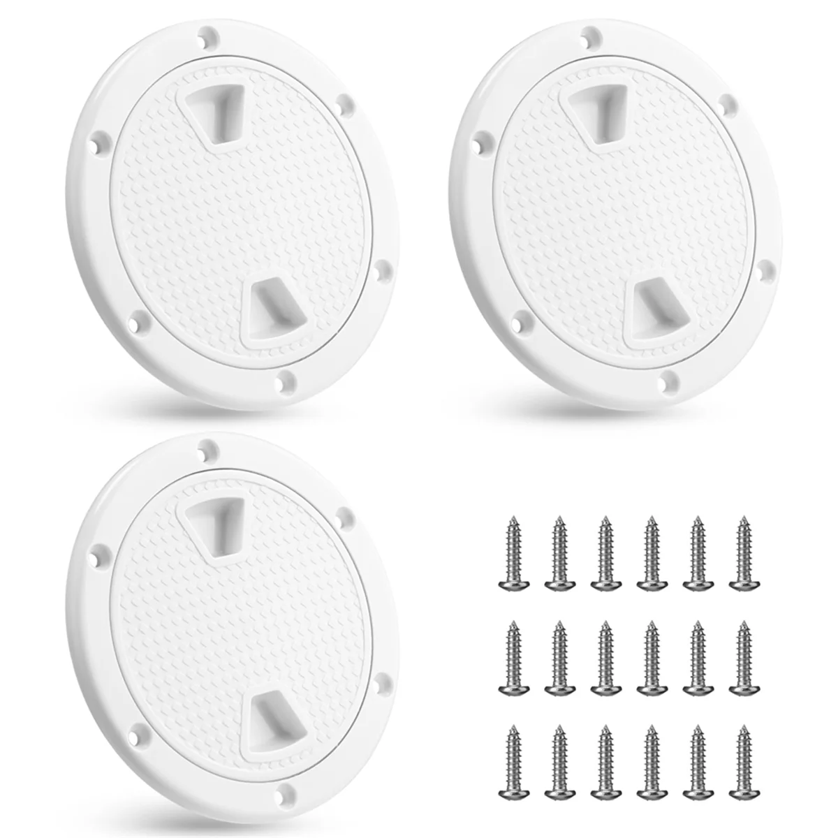 3Pack Boat Hatch White Circular Non Slip Inspection Hatch Boat Detachable Deck Hatch Cover 4inch with Screw Boat Parts