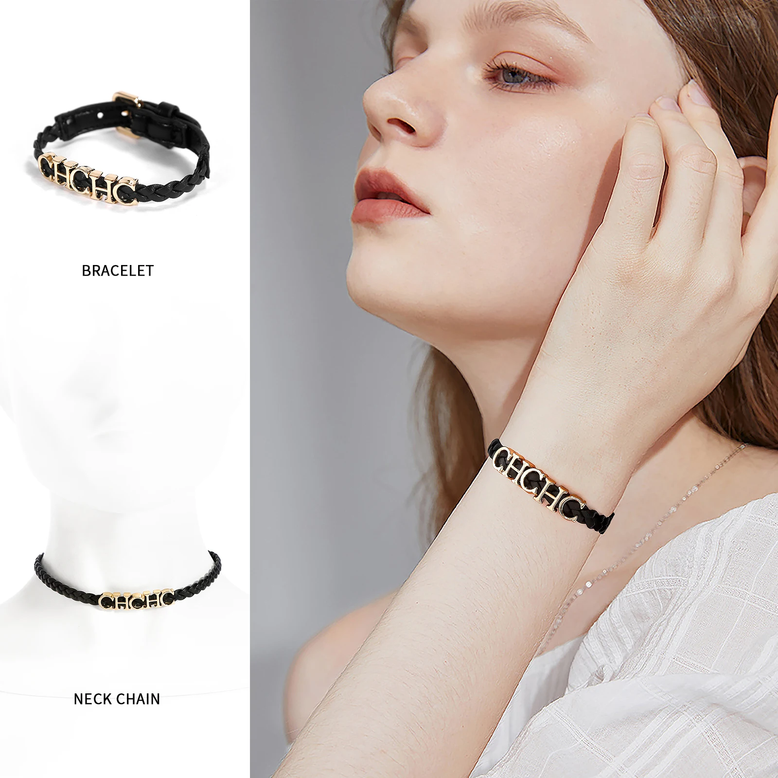 

Fashion Season New Women's Solid Colour Simple Bracelet Versatile Style Weaving Design Fine Workmanship