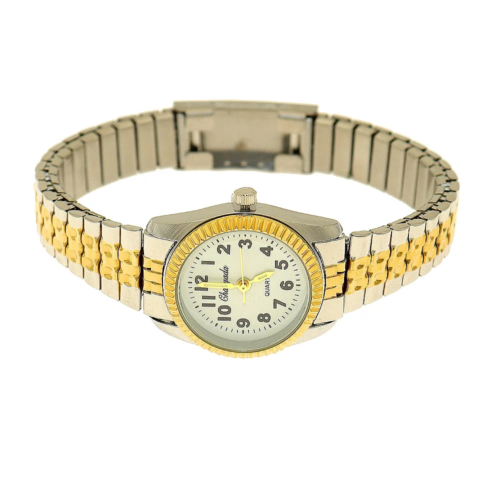 Stainless Steel Fashion Watches Simple Arabic Dial Watch Elastic Band Women Wristwatches Retro Quartz Wristwatch