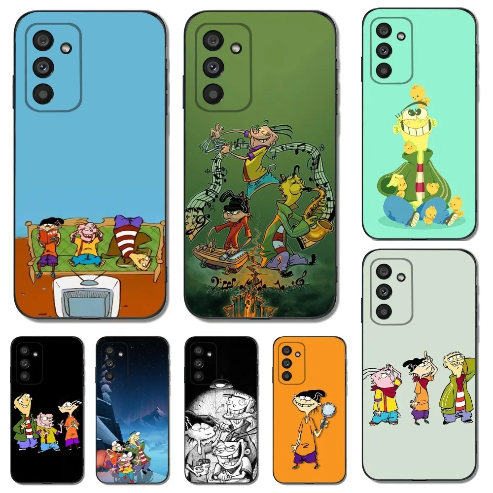 Cartoon Ed Edd N E-Eddy Phone Case for SamsungS24,S23,S22,S21,S20 Ultra Pro S10,S30Plus,20 Ultra Black Cover