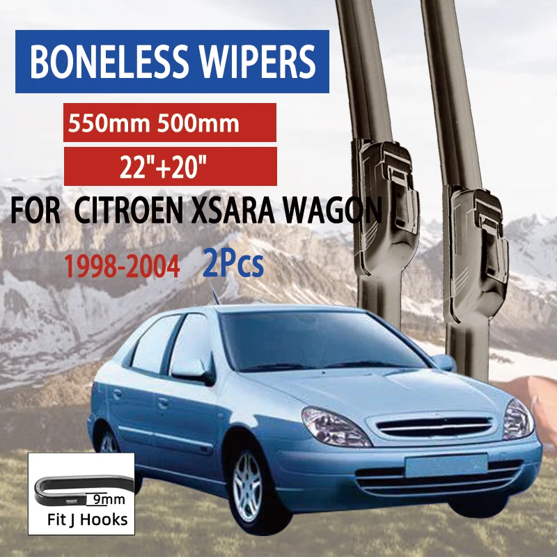 For Citroen Xsara Touring 1998-2004 Car Front Wiper U-Shape Soft Rubber Boneless Wiper HD Silent Durable Car Wiper 22