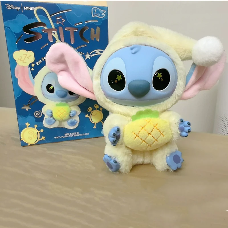 Miniso Stitch Animals Party Series Blind Box Toys Cute Mysterious Box Flocking Fluffy Dolls Decor Gift Genuine