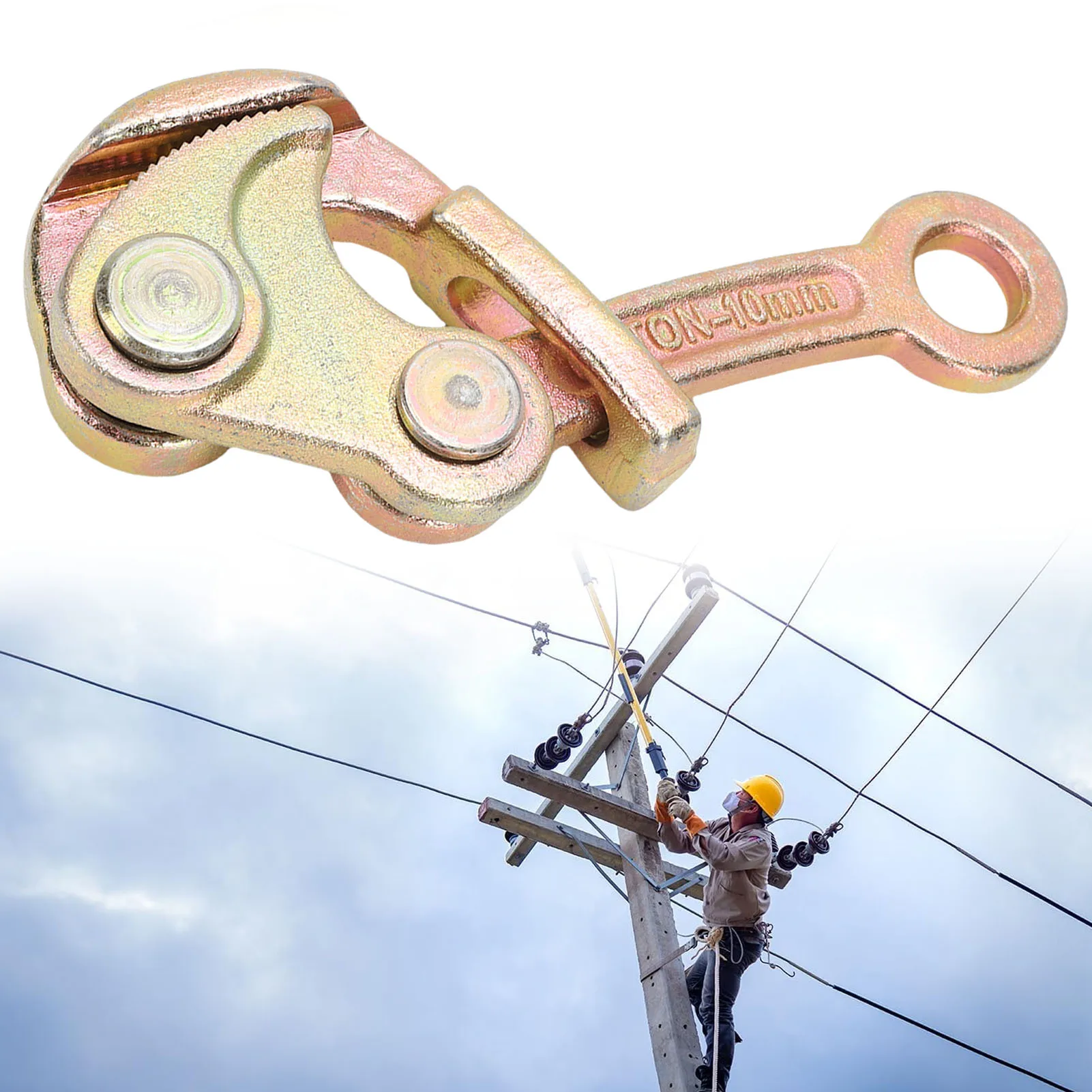0.5T Cable Grip Wire Gripper for 1-10mm Cable Rope Puller Tool Carbon Steel Heavy Duty Multi Functional Wire Rope Clamp