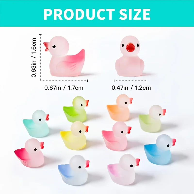 10/20Pcs Glow in The Dark Mini Resin Ducks, Tiny Animal Figurines, Potted Plants, Fairy Garden and Micro Landscape Accessories
