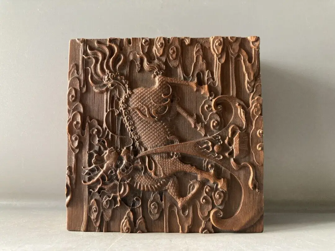 Vintage Chinese Old Bamboo Hand-Carved Exquisite Kylin Statue Box Jewelry Box