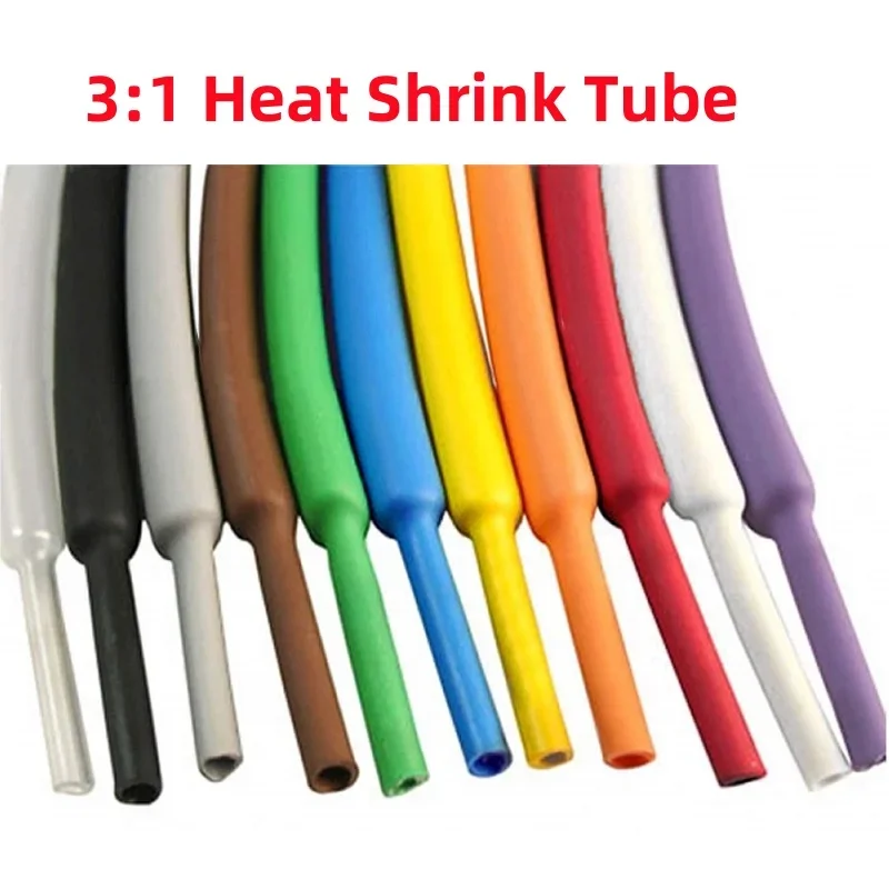 1/2/5Meter 3:1 Heat Shrink Tube With Double Wall Glue Tube Diameter 1.6/2.4/3.2/4.8/6.4/7.9/9.5/12.7/15.4/19.1/25.4/30/39/50m
