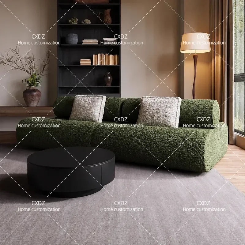 Retro Fabric Sofa for Living Room Multi Person Straight Row Couch Home Furniture Creative Design Medieval Style Seating