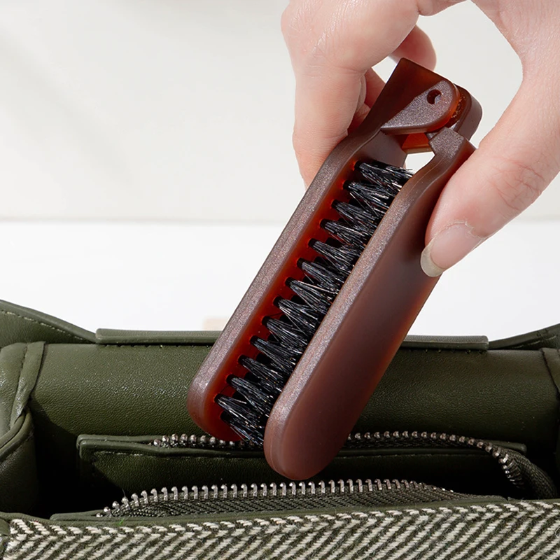 

[Y]Mane Bristle Hair Brush Foldable Portable Comb With Mirror Pocket Collapsible Travel Massage Hair Styling Tool Salon Gift