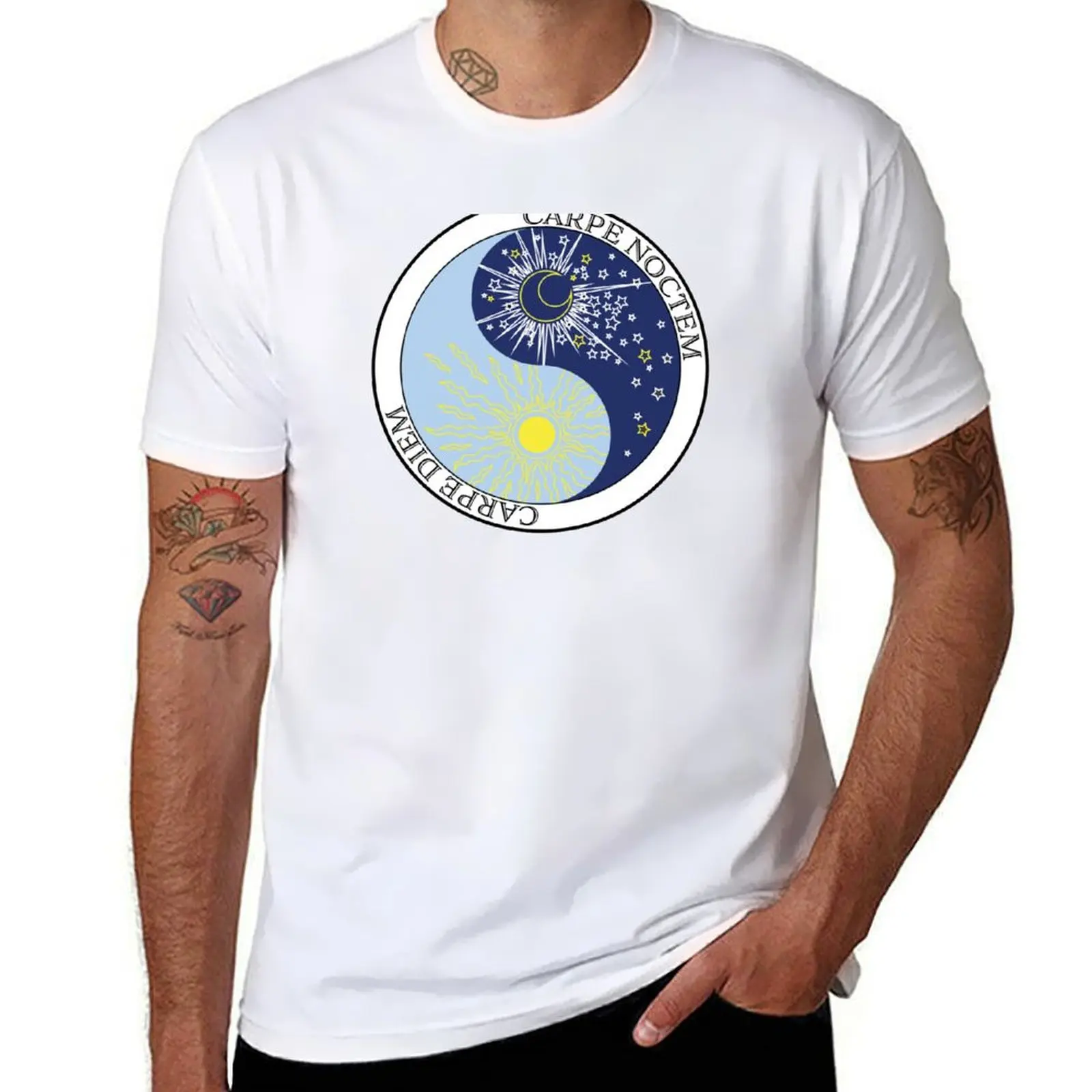 

Carpe Diem AND Carpe Noctem T-Shirt Basic Crew Neck Short Sleeve Top