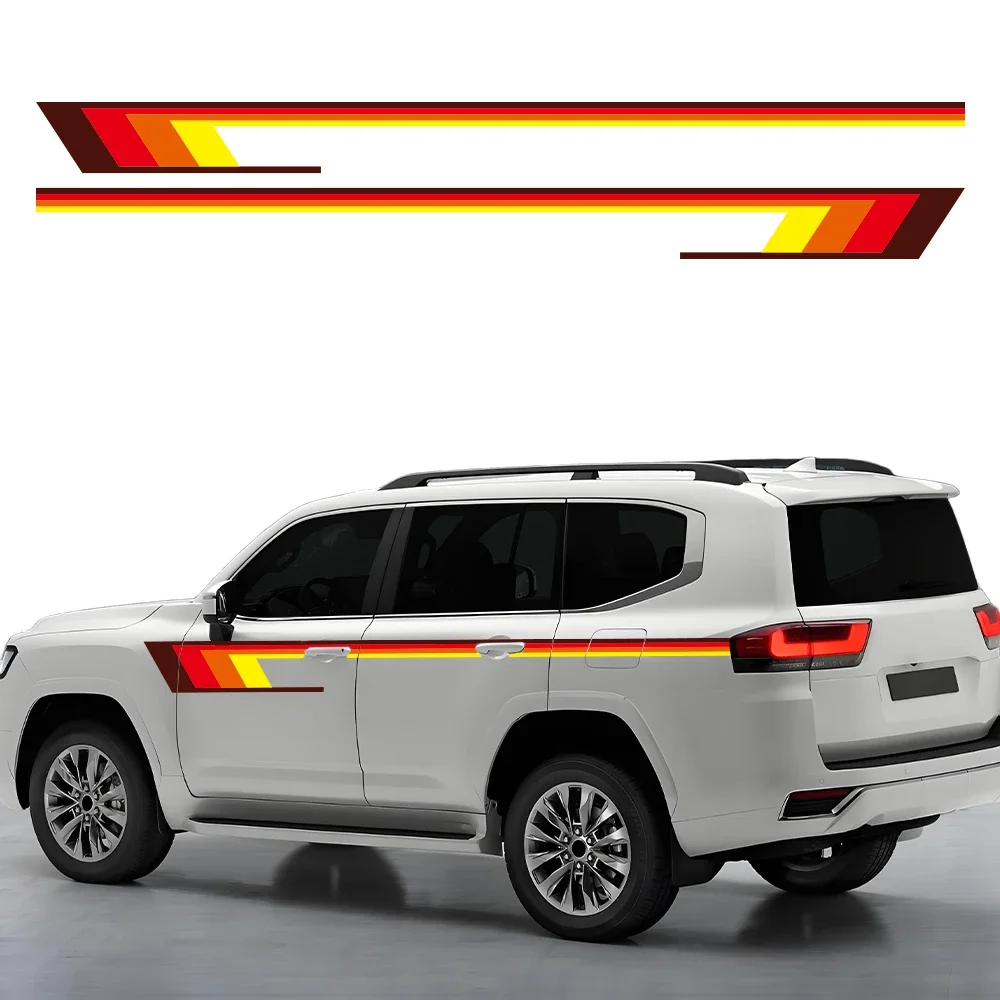 2PCS Car Door Side Stickers Waterproof PVC Vinyl Decals Car Body Styling Decoration Stickers Accessories For Toyota Land Cruiser