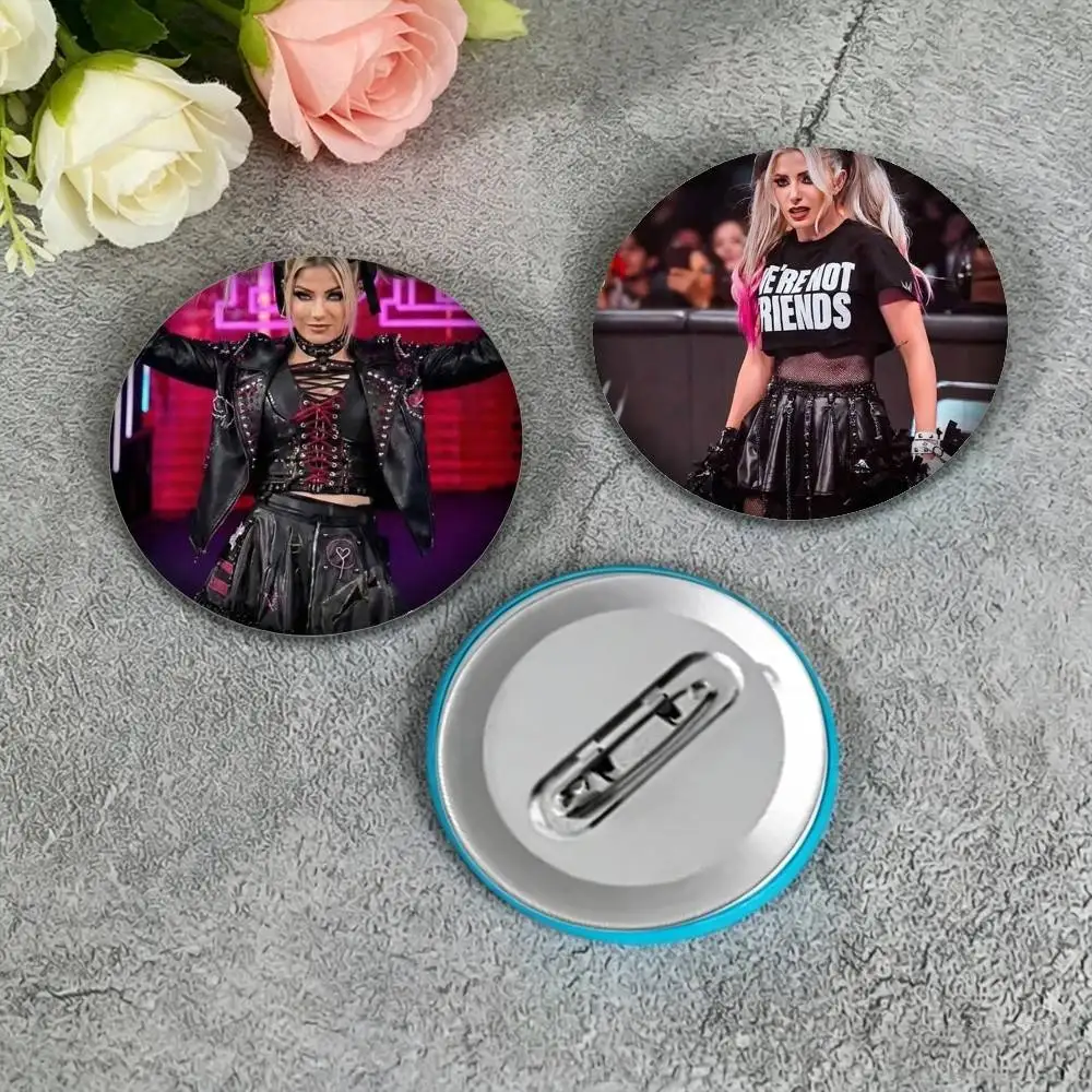 Wrestling A-Alexa B-Bliss Club Bar 25 32 44 58 75mm Badges Personalized Round Brooches Pins Accessory Gift
