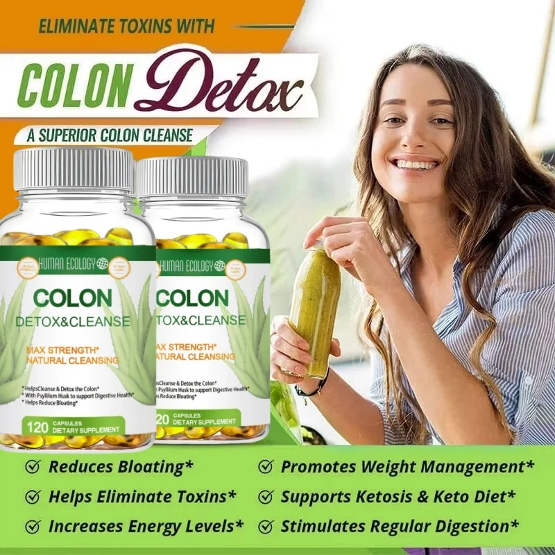 Colon Cleansing Supplement - Full Body Colon, Digestive Regulation and Gut Health for Men and Women, 120 Capsules