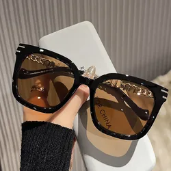New fashion square frame sunglasses for women luxury sunglasses UV protection large frame all-match glasses(DS-2324)