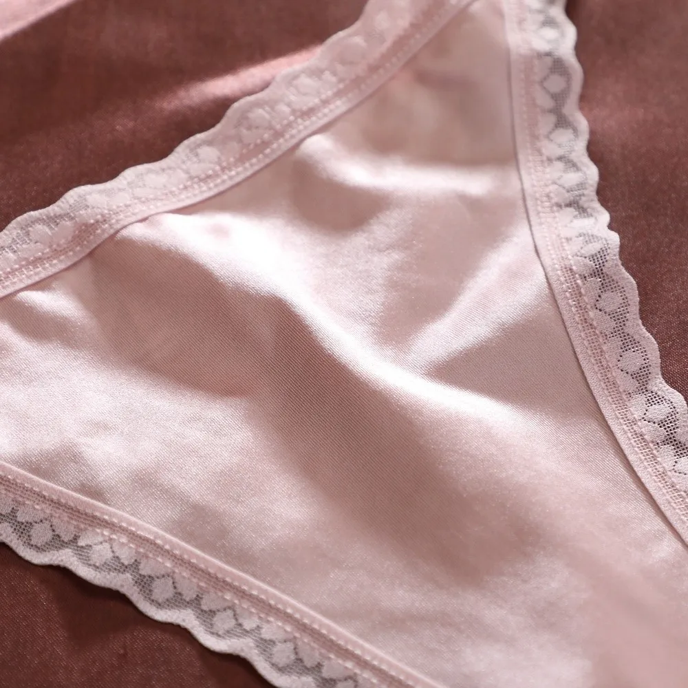 Underpants Low-waist Lace Flower Panties Cotton Crotch Lingerie Seamless Thong Shine Belt Lace Briefs Spring Summer