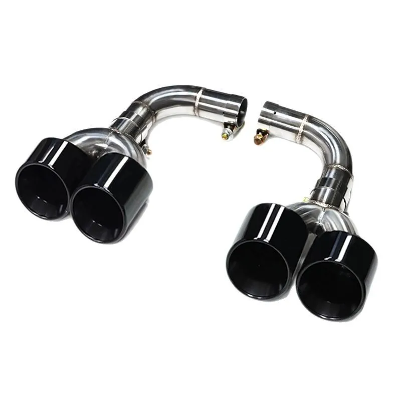 2021-2024 아우디 Q5L 업그레이드 SQ5 트루 포 아웃 스테인리스 스틸 카본 파이버 블랙 테일 스로트 배기 파이프에 적합