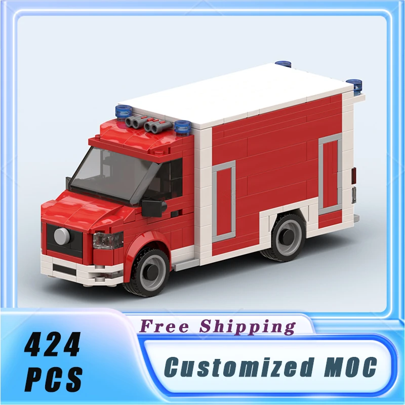 MOC Building Blocks Ambulance Vehicle Originality Model Bricks Sets Assemble Display Children's Toys Gifts