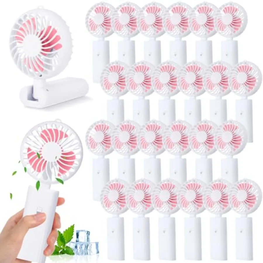 

2 Pcs 180 Foldable Mini Handheld Fan for Home Office Hiking Travel, ABS Plastic, Black White, Ultra-Portable Dual-Mode Battery-
