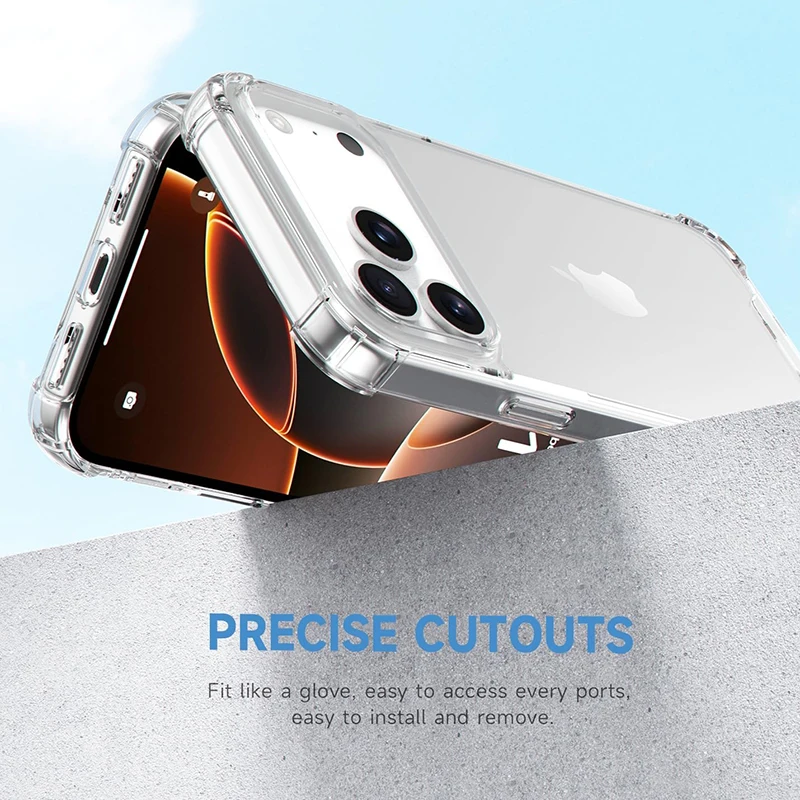 เคสโทรศัพท์อะคริลิกแบบแข็งไฮบริดสำหรับ iPhone 17 Pro Max เคสใสหรูหราสำหรับ iPhone 17 Pro Max