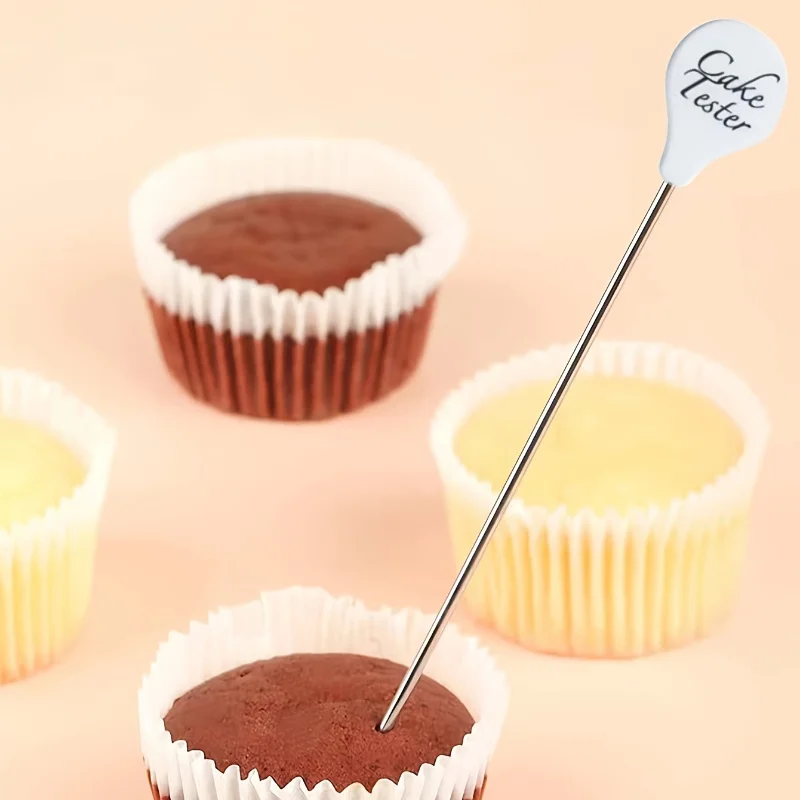 2pcs Food 304 stainless steel cake testing needle thermometer detector frosting stirring needle baking