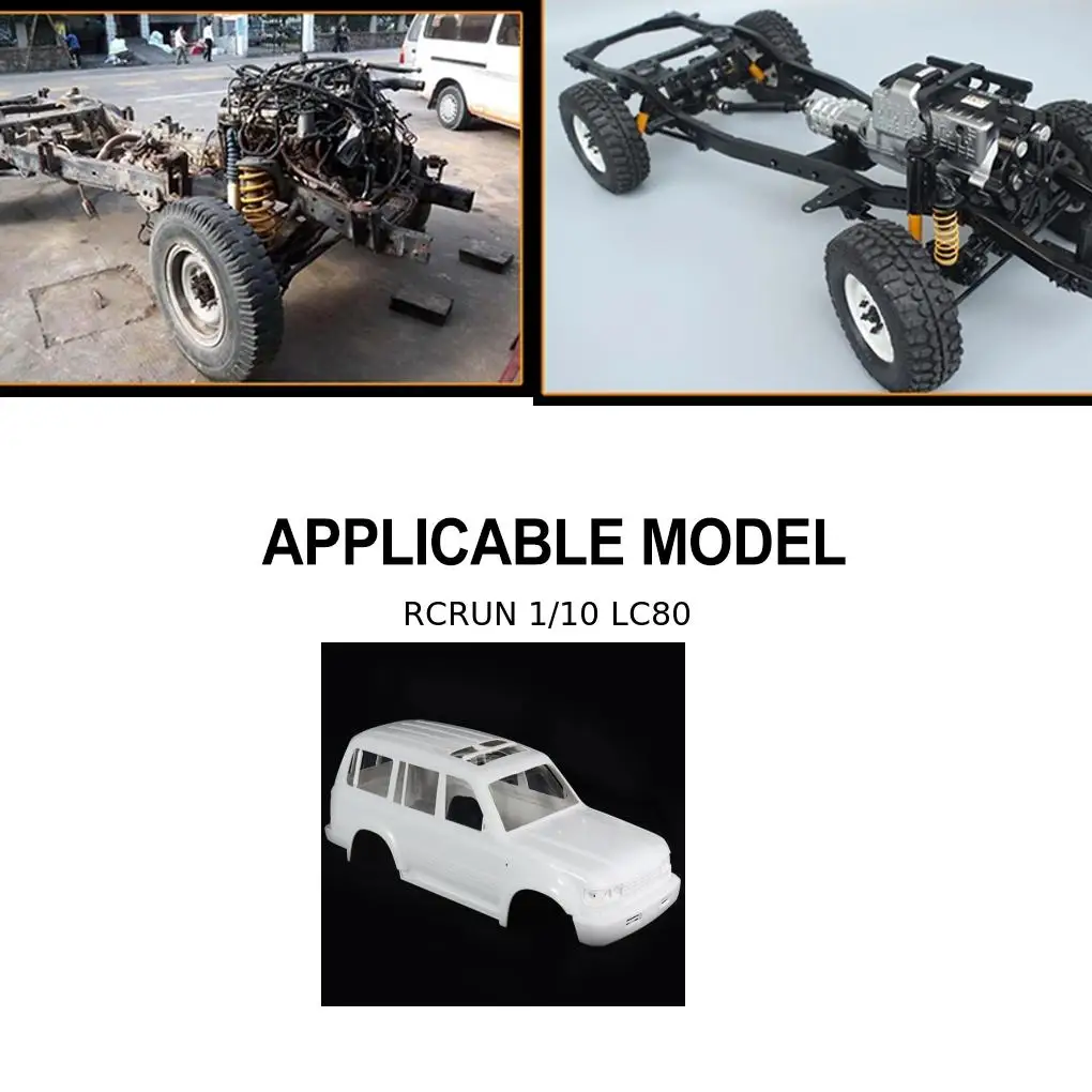 

Деталь для радиоуправляемого автомобиля RCRUN LC80 1/10, комплект для гусеничного автомобиля Land Cruiser с твердым корпусом 313 мм, колесная база для Axail SCX10 TRX4 RGT 86100 Redcat GEN8