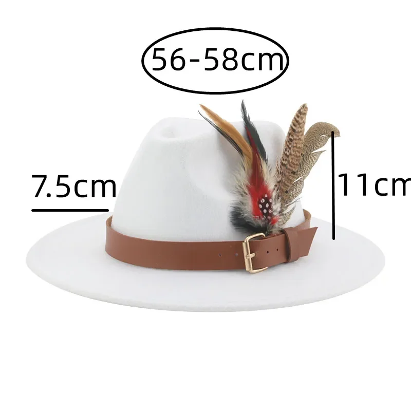 Hat Fedoras Winter Women Hats Men Felt Hat Feather Luxury Fashion Casual Wedding Decorate Men Women Fedora Chapeau Femme Bonnet