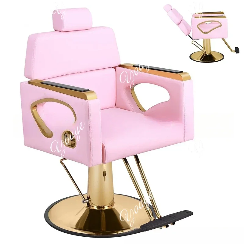 Swivel Armchair Barber Chair Stations For Hair Stylist Removable Backrest Cadeira Barbeiro Profissional Beauty Salon Furniture