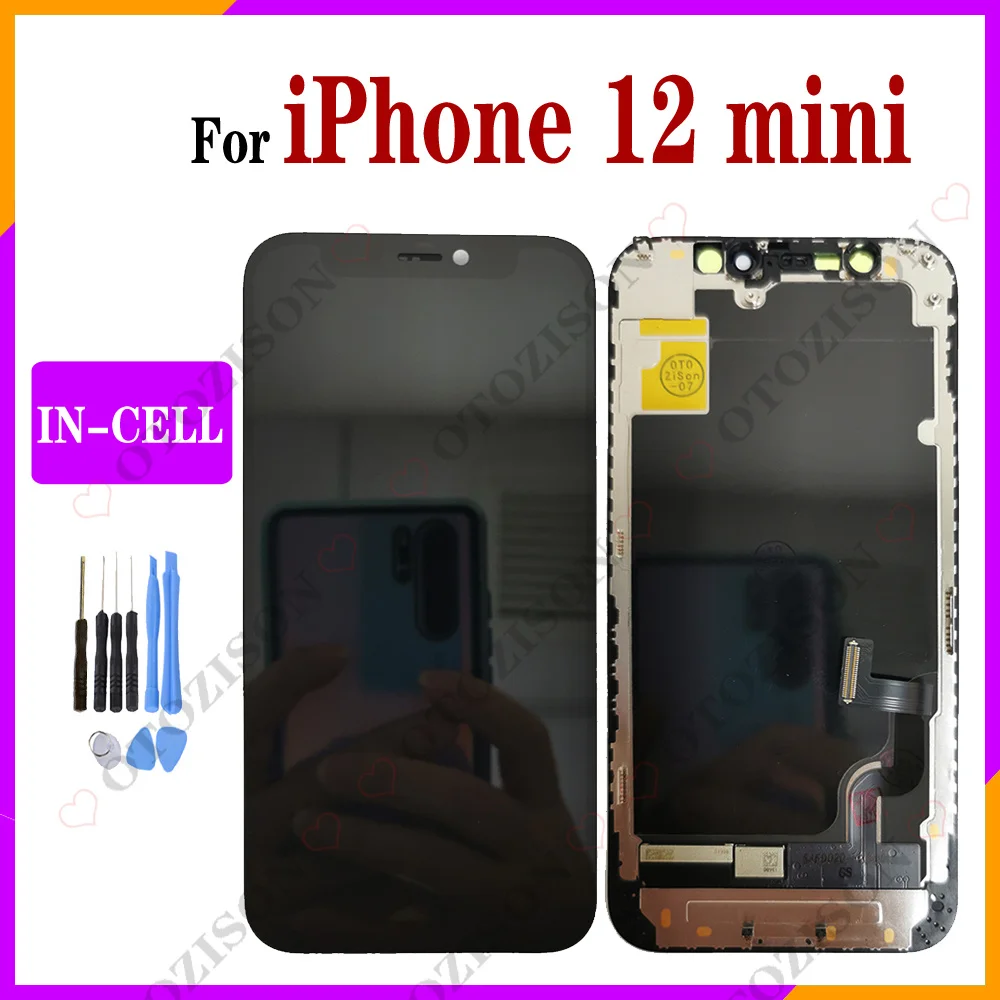 Incell For iPhone 12 mini LCD Display Screen Touch Digitizer Sensor Assembly No Dead Pixel Replacement For iPhone 12mini LCD