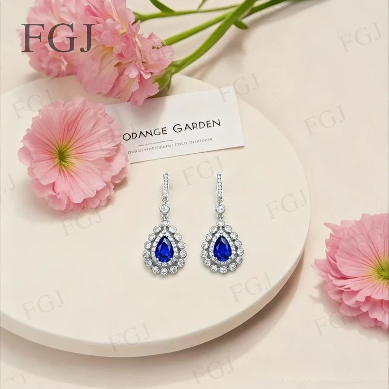 

Роскошные серьги на заказ, груша 6x9 мм, рубиновый сапфир, серьги Padparadscha, специально для свадьбы, помолвки, рождественские украшения, подарки