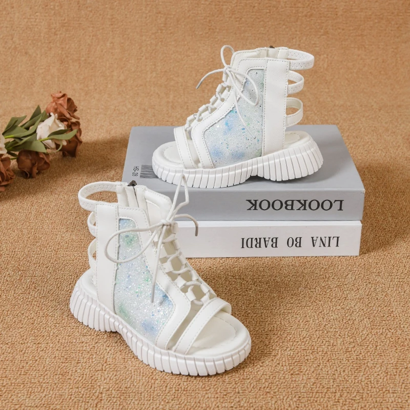 Fashion Plus Size Girls' Roman Sandals 2026 Summer New Kids Sandals Comfort Non Slip Girls' Thick Soled Beach Shoes Детские