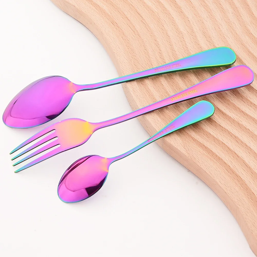 16Pcs Pink Gold Mirror Dinnerware Cutlery Set Knives Forks Coffee Spoon Flatware Stainless Steel Silverware Tableware Set